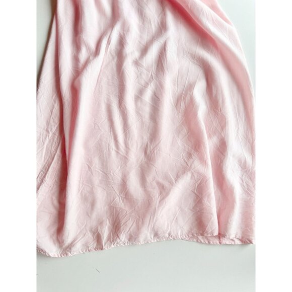 STEVIE AURA Milky Way Light Pink Tencel Twill V-Neck Column Maxi Dress, Size M - Picture 8 of 12